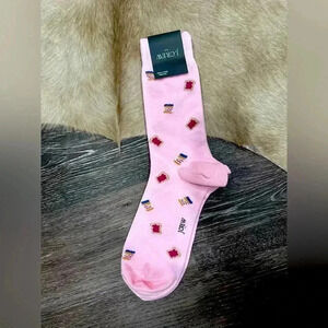 NWT J CREW Socks One Size Pink Peanut Butter Jelly Men’s Or Women’s